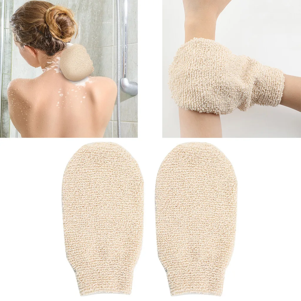 Natural Bamboo Fiber Exfoliating Hemp Glove Mitt Mitten Bath Sponge Scrubber Remove Dead Skin Deep Clean & Invigorate Your | Дом и сад