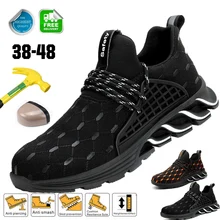 Защитная обувь для мужчин со стальным носком; легкая рабочая обувь; кроссовки с прокалывающимся стальным носком; рабочие ботинки; Повседневная Уличная обувь