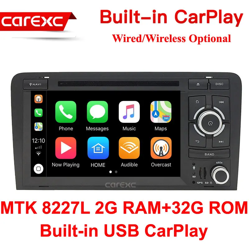 CarExc Android 9,0 с беспроводной CarPlay Радио Стерео dvd-плеер gps для Audi A3 8P 2003-2012 S3 8P 2006-2012 RS3 Sportback 2011 - Цвет: MTK 32G ROM