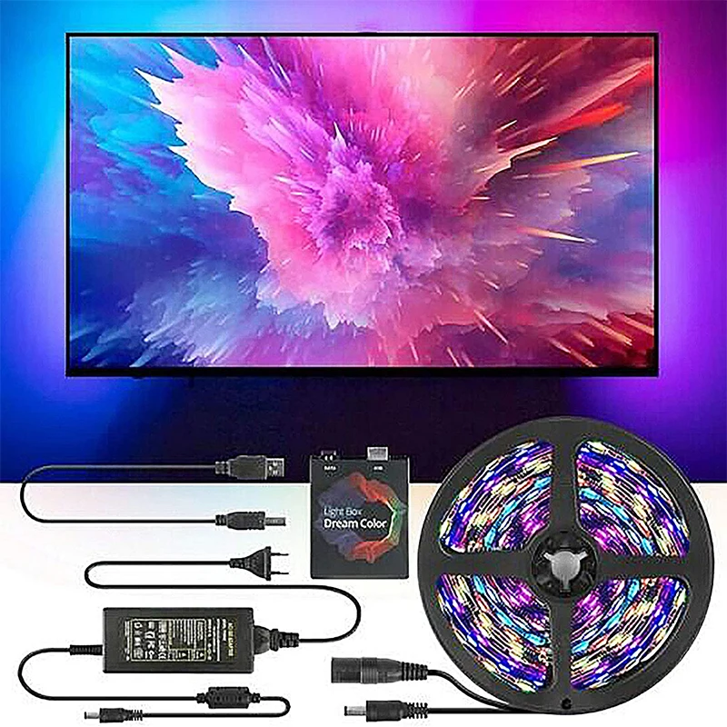 Светодиодное освещение для HDTV DC 5V RGB подсветка Android TV украшение атмосферы экран ПК