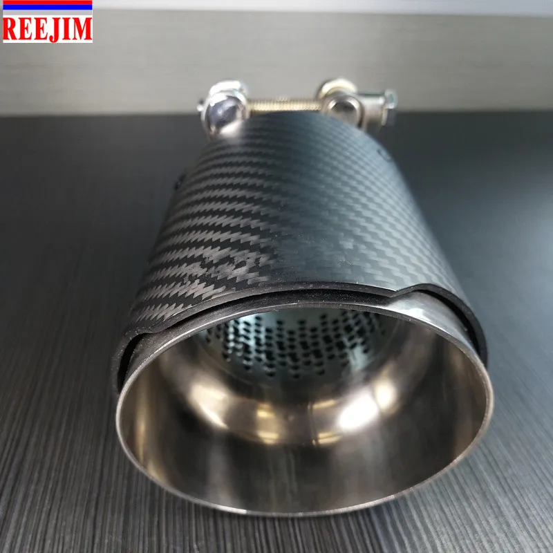 Высококачественный наконечник глушителя Akrapovic из углеродного волокна с внутренней сеткой для автомобиля