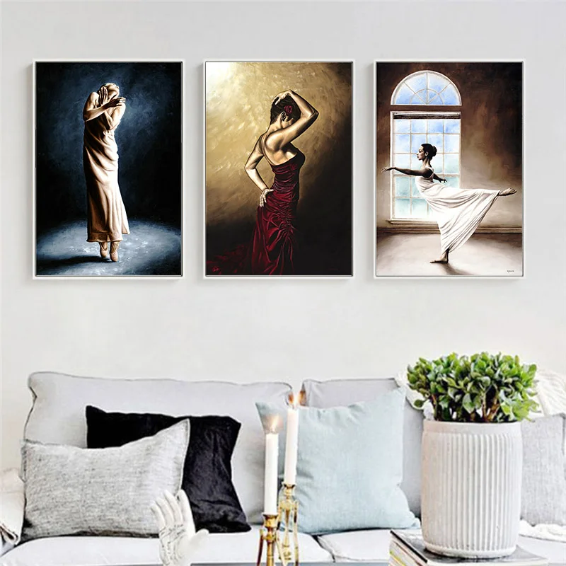 Ballet-Dancing-Picture-Nordic-Home-Decor-Canvas-Art-Painting-Wall-Art-Print-Drawing-Posters-Decor-Painting