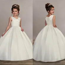 Цвет слоновой кости, белые платья с цветочным узором для девочек на свадьбу, платье для первого причастия для девочек