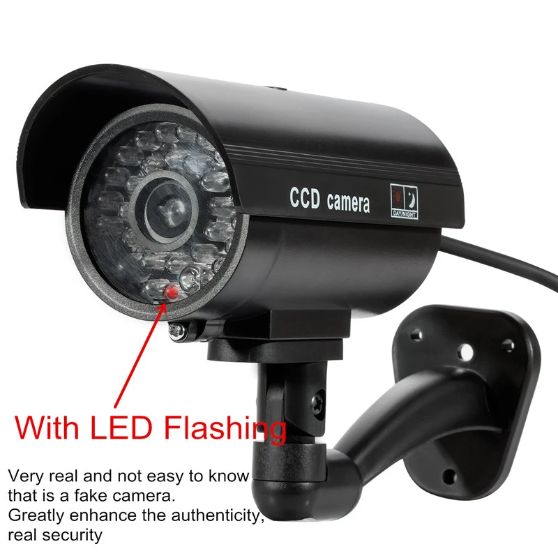IR Bullet Fake Dummy Surveillance Security Camera CCTV w/ LED Flashing Record US 