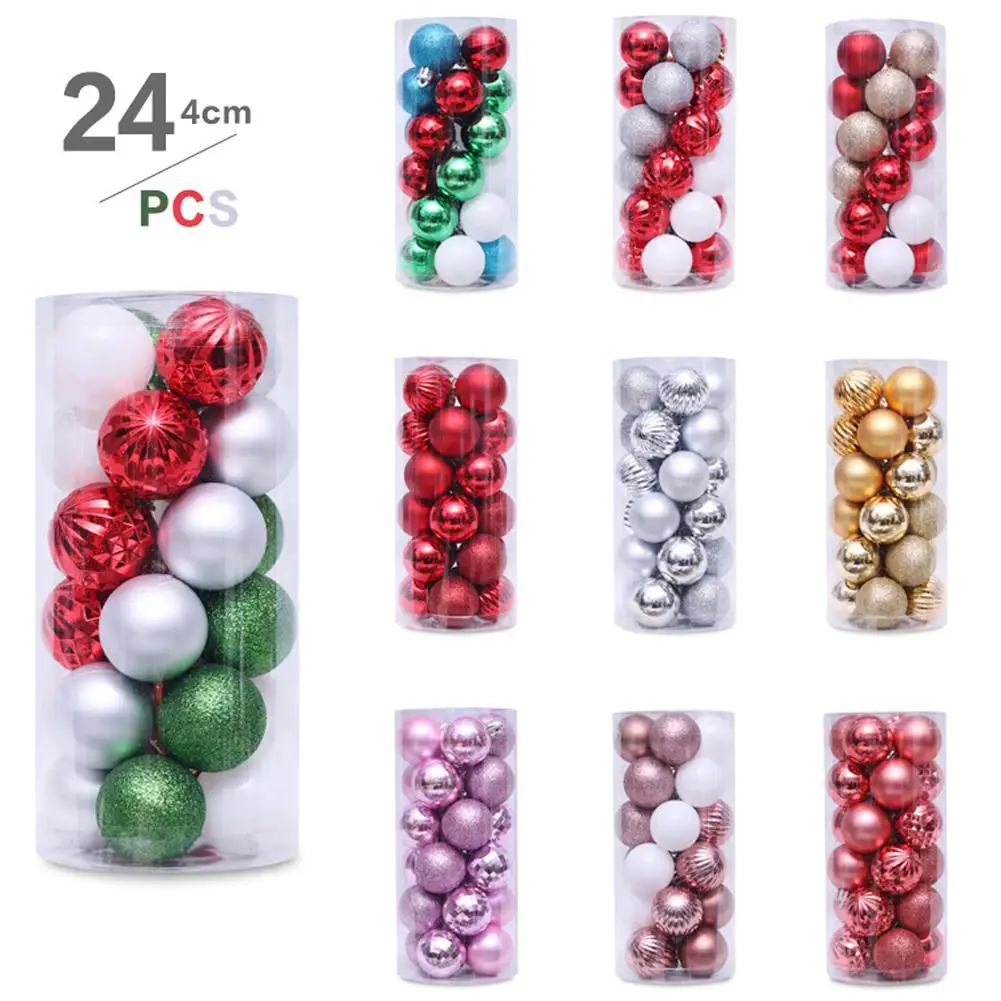 

4cm/24pcs Christmas Balls Ornaments Hanging Pendants For Merry Christmas Xmas Tree Baubles DIY Christmas Ball Decoration