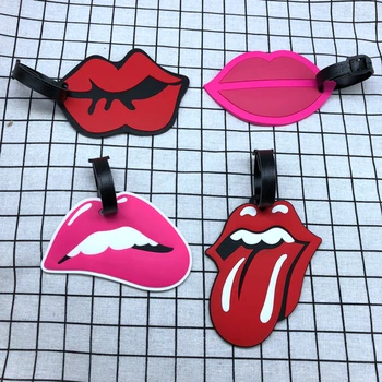 

Travel Accessories Fashion Red Lips Luggage Tags Portable Holder Suitcase ID Address Silica Gel Baggage Boarding Women Label