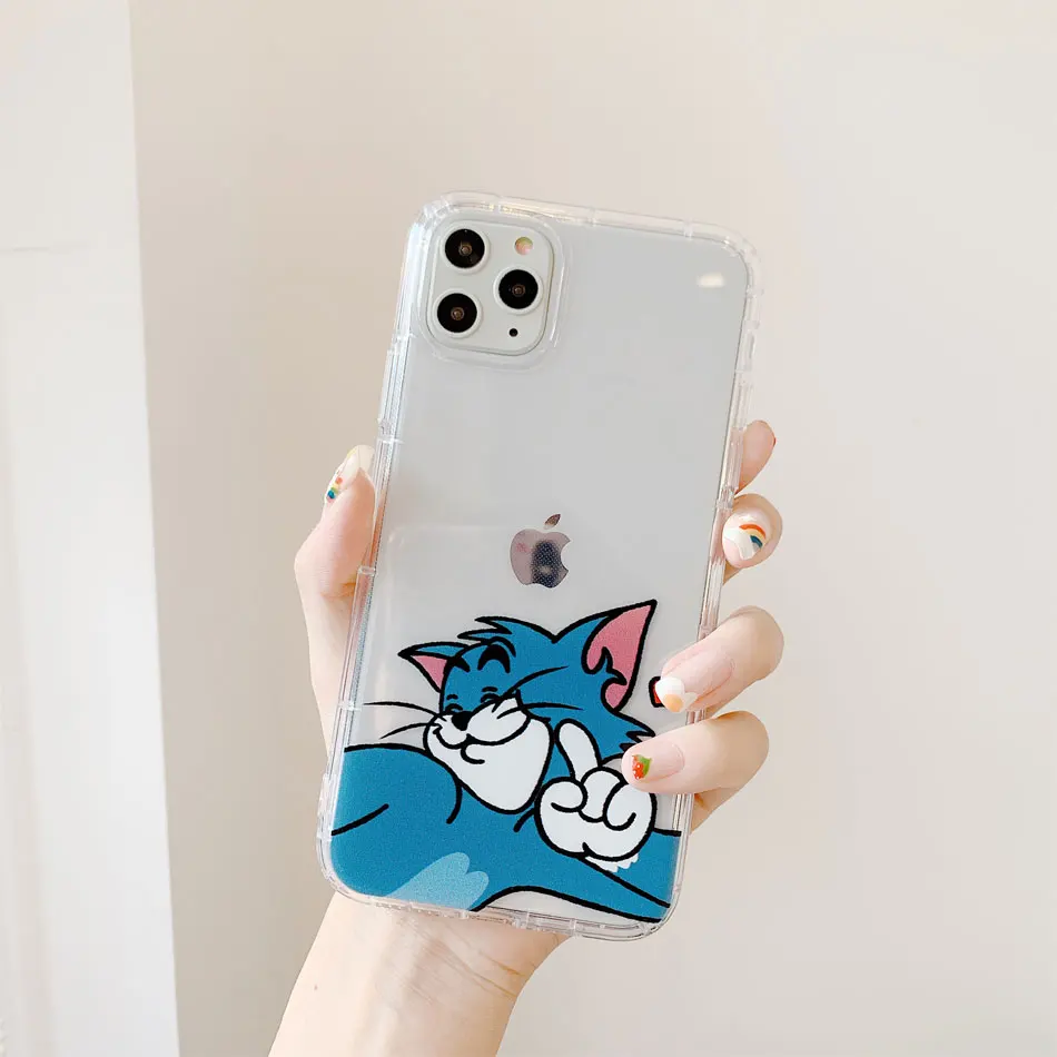 design 1 Прозрачный мягкий чехол из ТПУ с рисунком Тома Джерри для iPhone 11 Pro Max 6 6s 7 8plus X Xs Max XR XS прозрачные телефонные чехлы coque - Цвет: design 1