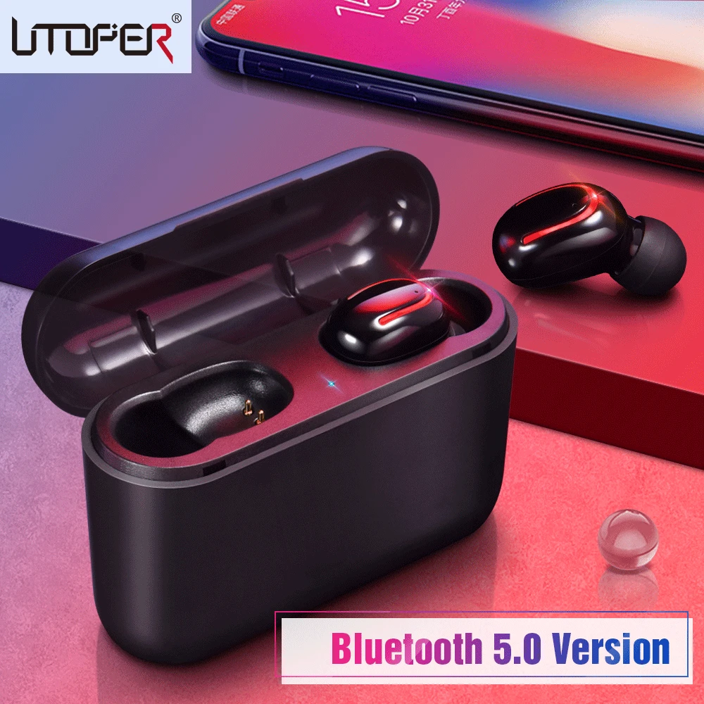 

UTOPER Wireless Earphones Waterproof Fashion TWS 5.0 Bluetooth Earphone With 1500mAh Power Bank ecouteur sans fil bluetooth