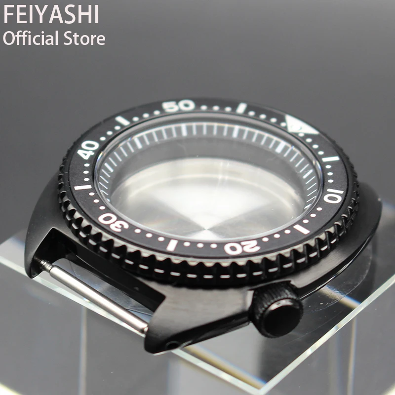 Stainless Steel Sapphire Glass | Seiko Turtle Black Watch Case - 45mm Black  Cases - Aliexpress