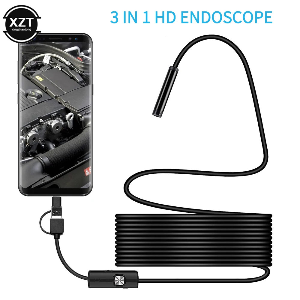 7mm Endoscope Camera Flexible IP67 Waterproof Borescope for Android PC Notebook 