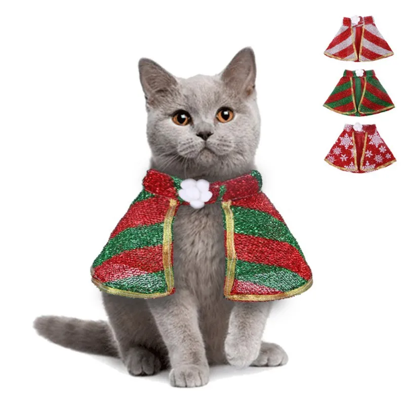 

Pet Cats And Dogs Christmas Halloween Turn Funny Cloak Clothes Red Snowflake L Size