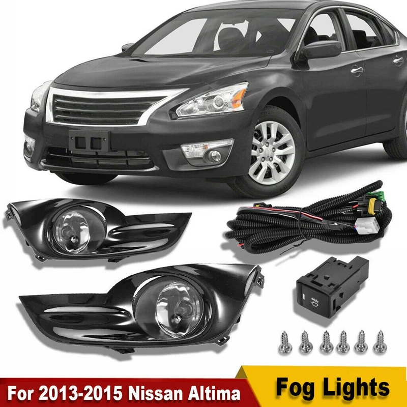 Для 2013- Nissan седан Altima 4Dr прозрачные Противотуманные фары комплекты переключатель+ жгут