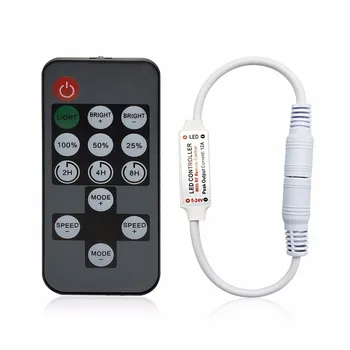 

RF LED Strip Controller With 14 Keys Mini Dimmer Remote For 5050 2835 Single Color Tape Lights 5-24V