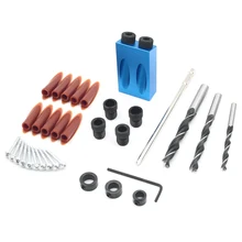 35PCS Dual Pocket Hole Jig Kit 6/8/10mm 15 Angle Adapter for Woodworking Guide Drilling Holes Guide Dowel Jig single Wood Tools 35PCS Dual Pocket Hole Jig Kit 6/8/10mm 15 Angle Adapter for Woodworking Guide Drilling Holes Guide Dowel Jig single Wood Tools