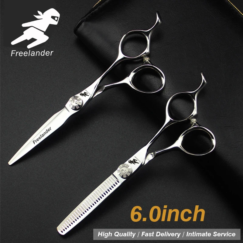 

6.0 sale Silver Japanese Hair Scissors 440C Cheap Hairdressing Scissors Thinning Shears Hairdresser Shaver Haircut FM52037 Japan