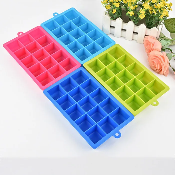 15 отверстий силиконовая форма для льда лоток DIY желе формы квадратный лоток для льда питьевой аксессуары JS22
