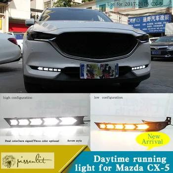 

For Mazda CX-5 CX5 2017-18 Dynamic Turn Yellow Signal Function Waterproof Car DRL 12V LED Daytime Running Light Daylight