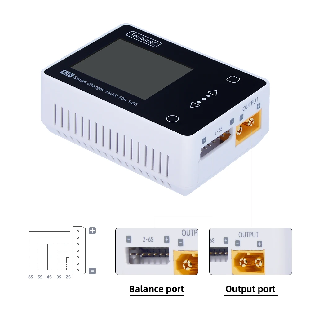 ToolkitRC M6 Battery Balance Charger 150W 10A DC Output for 1-6S Lipo LiHV Life Lion NiMh Pb Cell Checker Servo  20%off