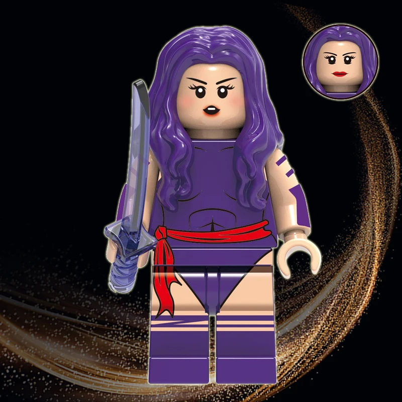 

Psylocke Betsy Braddock Legoeinglys Marvel Captain Britain X-Men Super Heroes MINIFIGURed Colossus Sentinel Blocks Baby Toys