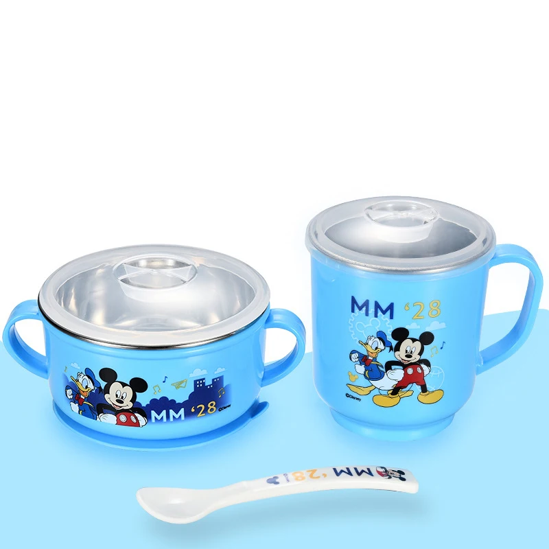 3PCS Disney Tableware Kids Stainless Steel Lunch Box Shatter Resistant