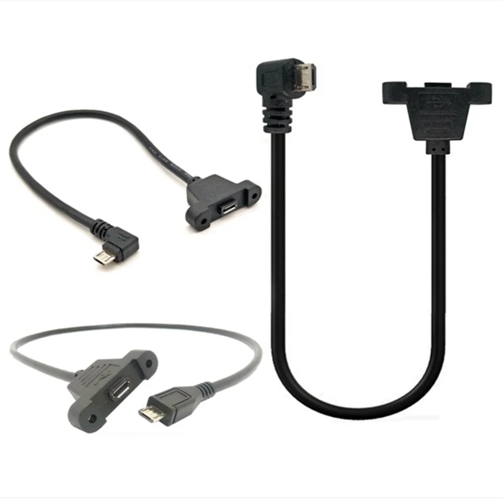 

Micro USB Android мама с винтовым отверстием фиксированный панельный кабель с ушным 5-контактным удлинителем штекер-гнездо