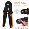 HSC8 6-4A ferrule Crimping Pliers 0.25-10MM² wire crimper tool Wire Stripper Hand Ferrule Crimp set Plier KIT With1200 Terminals 2