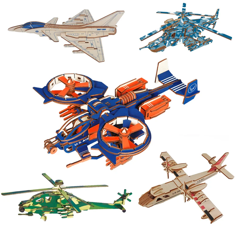 DIY Mini Jigsaw Kids/Adults Model Plane 3D Wood Simulation Model 