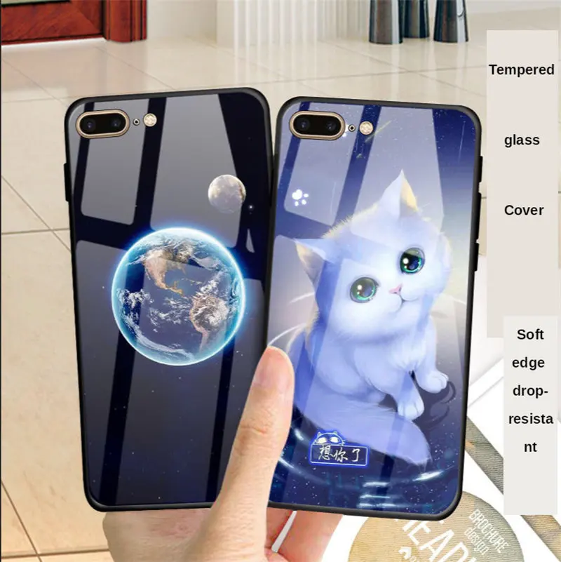 Howanni цветной чехол из закаленного стекла для телефона iPhone 6 6S 7 8 Plus X XR XS Max задняя