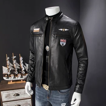 

Mens Leather Jackets Coats Fall Winter Coat For Men Faux Leather Coat Moto Biker Motorcycle Male Classic Jacket Plus Size 3XL