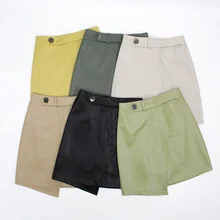 Женские зимние юбки с поясом на молнии, с завышенной талией Прямые мини-юбки из искусственной кожи уличные стильные Асимметричные женские юбки с карманами