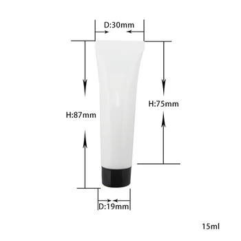 

15ml White soft tube cosmetic with Black/White Lid,15ml Plastic Tube Cosmetic
