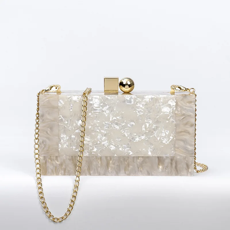 

2019 Summer New Style Korean-style Cool Chain Acrylic Carrying Single Shoulder Chain Box Bag