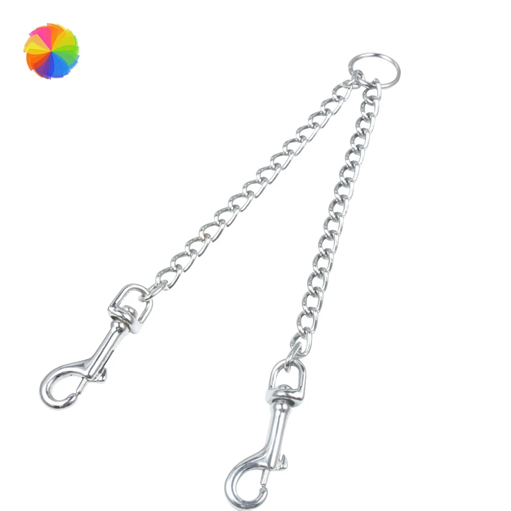 

Double Dogs Lead 2 Way Iron Chain Leash Coupler Twin Pet Trainer Safety Rope Splitter For Walking Trainingcy