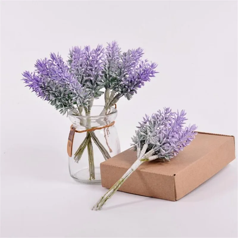 

5PCS/Bag 14.5cm Artificial Light Purple Lavender Branch Leaves Wedding Christmas Xmas Tree Decor Home Garden Decoration