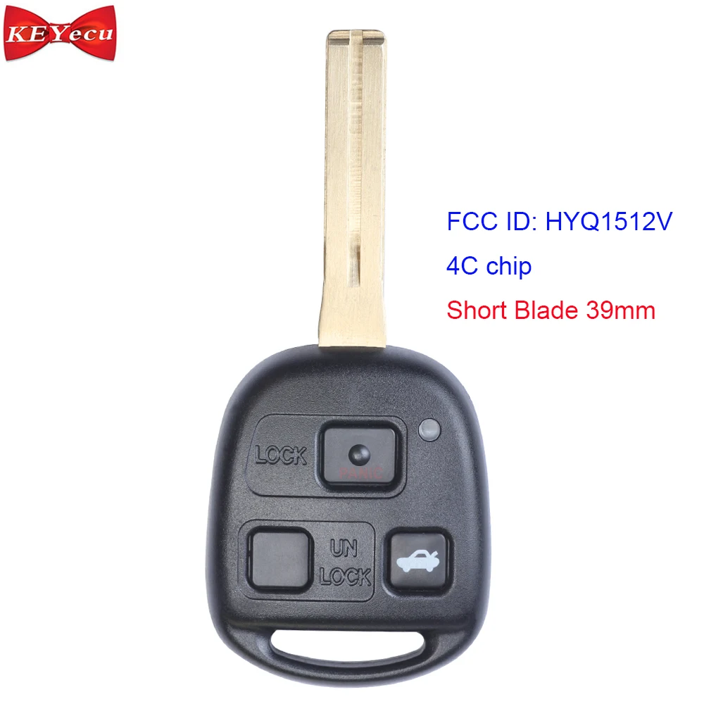 KEYECU для Lexus ES300 GS300 GS400 GS430 IS300 LS400 дистанционный Автомобильный ключ HYQ1512V 4C Чип TOY48 39