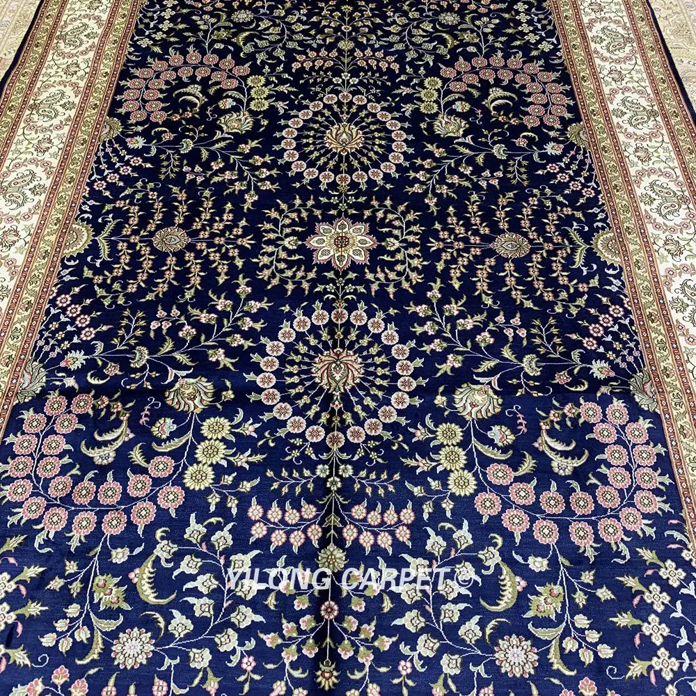 Yilong 6 'x 9' винтажные шелковые коврики ручной работы персидские Цветочные