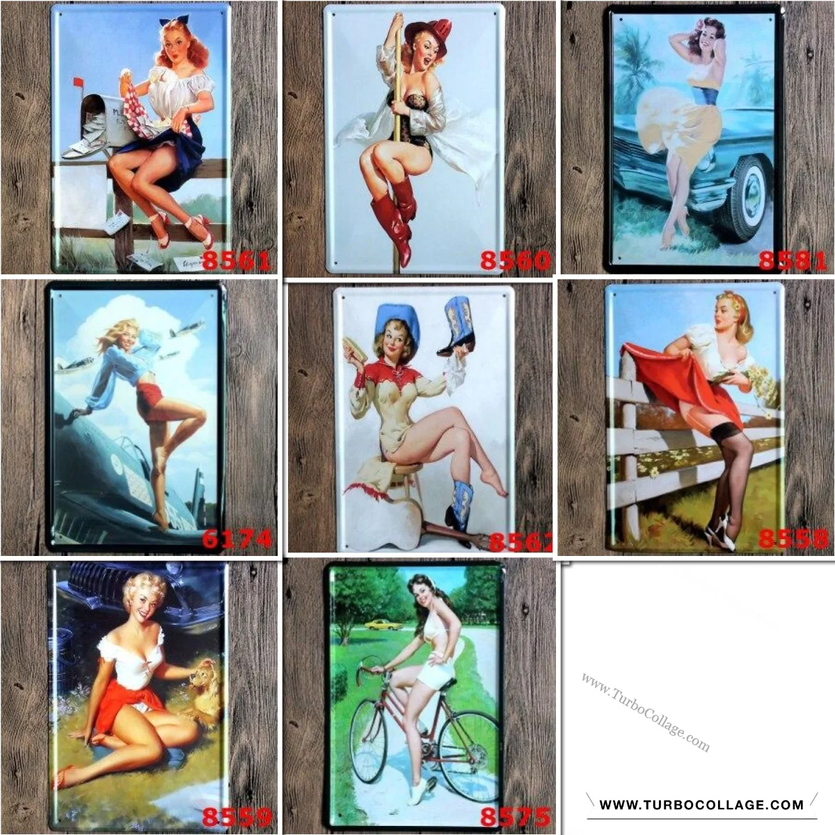 PINUP Знак Логотип табличка винтажная металлическая живопись Настенная Наклейка