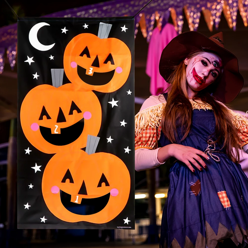 Вечерние игры на Хэллоуин Тыква мешок фасоли игра + 3 сумки детские игрушки