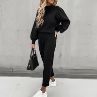 Sweat à capuche costume hiver printemps solide survêtement de sport femmes polaire 2 pièces ensemble sport sweats pull maison pantalons de survêtement tenues 5