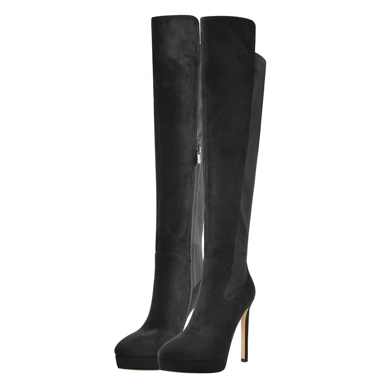 Richealnana Winter Women Fashion Platform Stiletto High Heel Boots