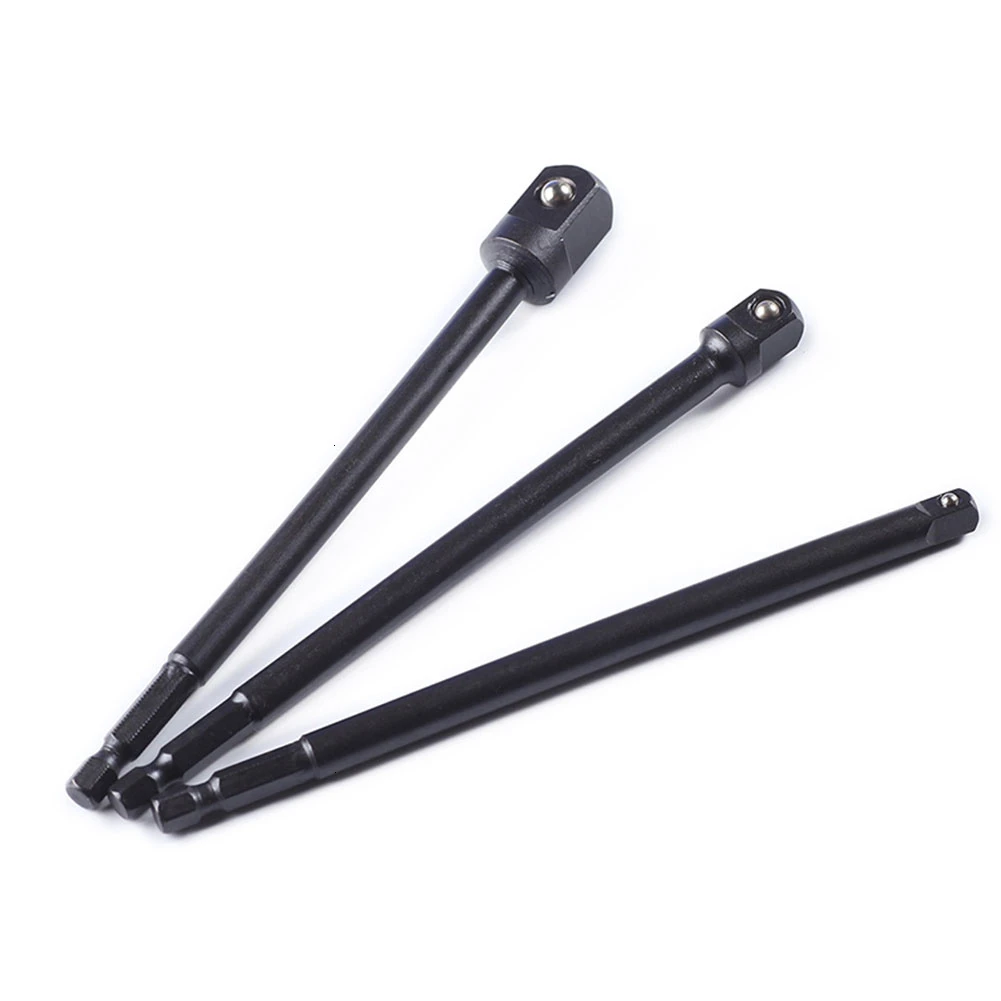 

3 Pcs Socket Adapter Extension Set 1/4, 3/8/ 1/2" Impact Drive, CR-V Steel 6" Length Compatible With Power Drills Drivers