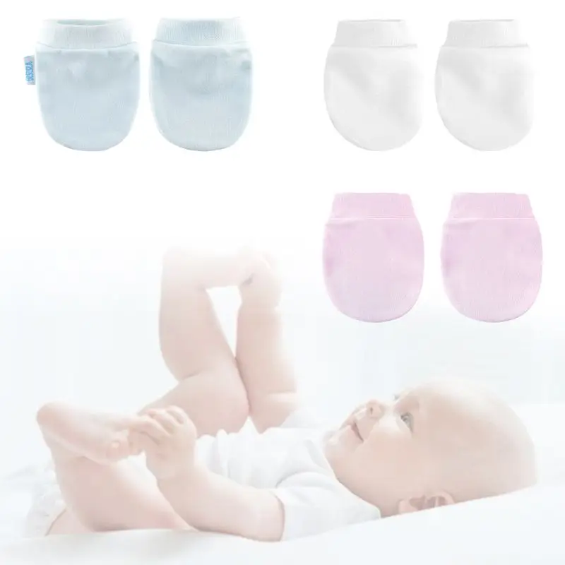 

4 Pair/set Simple Cute Baby Knit Gloves Newborn Anti-eat Hand Anti-Grab Glove
