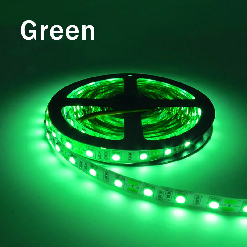 Светодиодный 5050 RGB светодиодные огни 12В гибкий украшения дома освещение SMD 5050 водонепроницаемый RGB светодиодный лента белый/теплый белый/холодный белый/синий - Испускаемый цвет: green