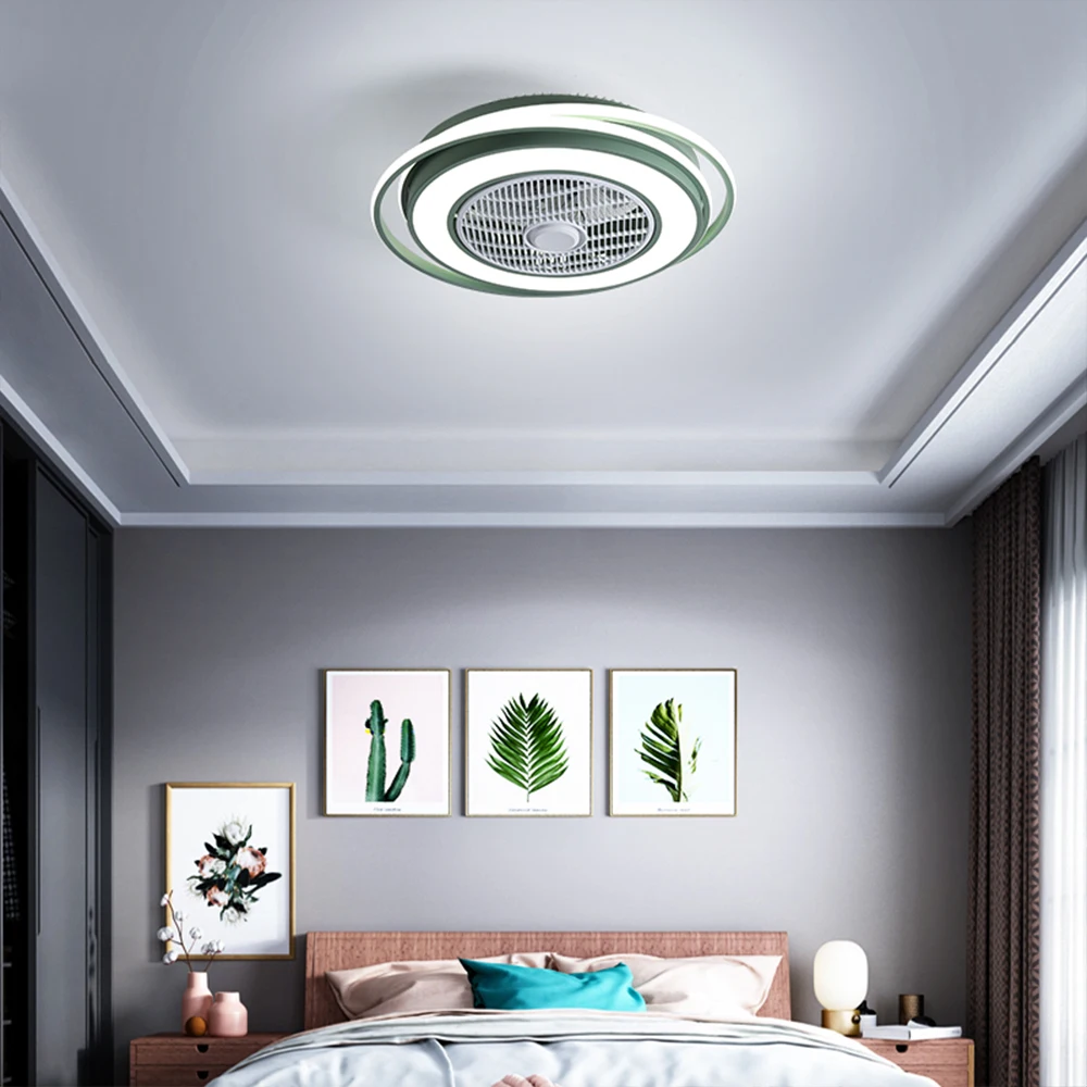 cute Deckenventilator mit Beleuchtung LED Licht,Modern Schlafzimmer 3-Gang Einstellbare Windgeschwindigkeit,Dimmbar mit Fernbedienung 36W Deckenleuchte Dimmbare mit Fernbedienung,Blau