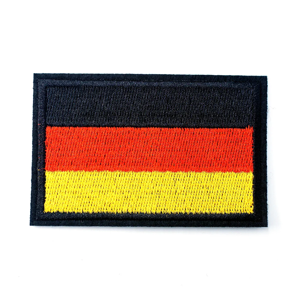 

German Flag Size:5.0x7.5cm Iron On Embroidered Patch For Cloth Garment Appliques DIY Accessory Badges