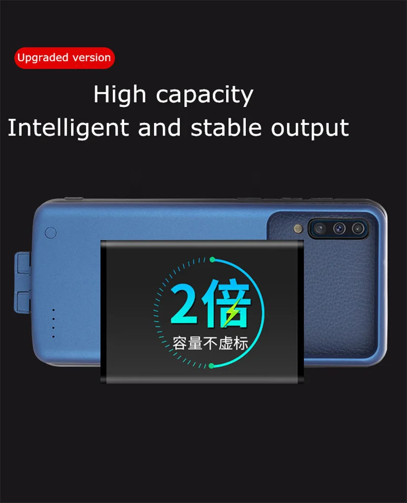 7000mAh Расширенный контейнер для аккумуляторных батарей портативный Банк питания чехол для подзарядки для samsung Galaxy A505 резервный чехол-аккумулятор
