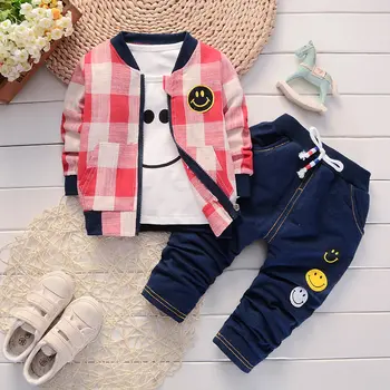 

Spring Autumn Children Boys Girls Cotton Clothing Sets Baby Patchwork Hoodies T-shirt Pants 3Pcs/Sets Fashion Toddler Tracksuits