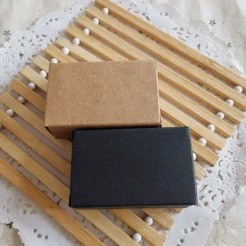 

5Pcs/lot Small Kraft paper box,brown cardboard handmade soap box,Kraft craft paper gift box,black packaging jewelry box