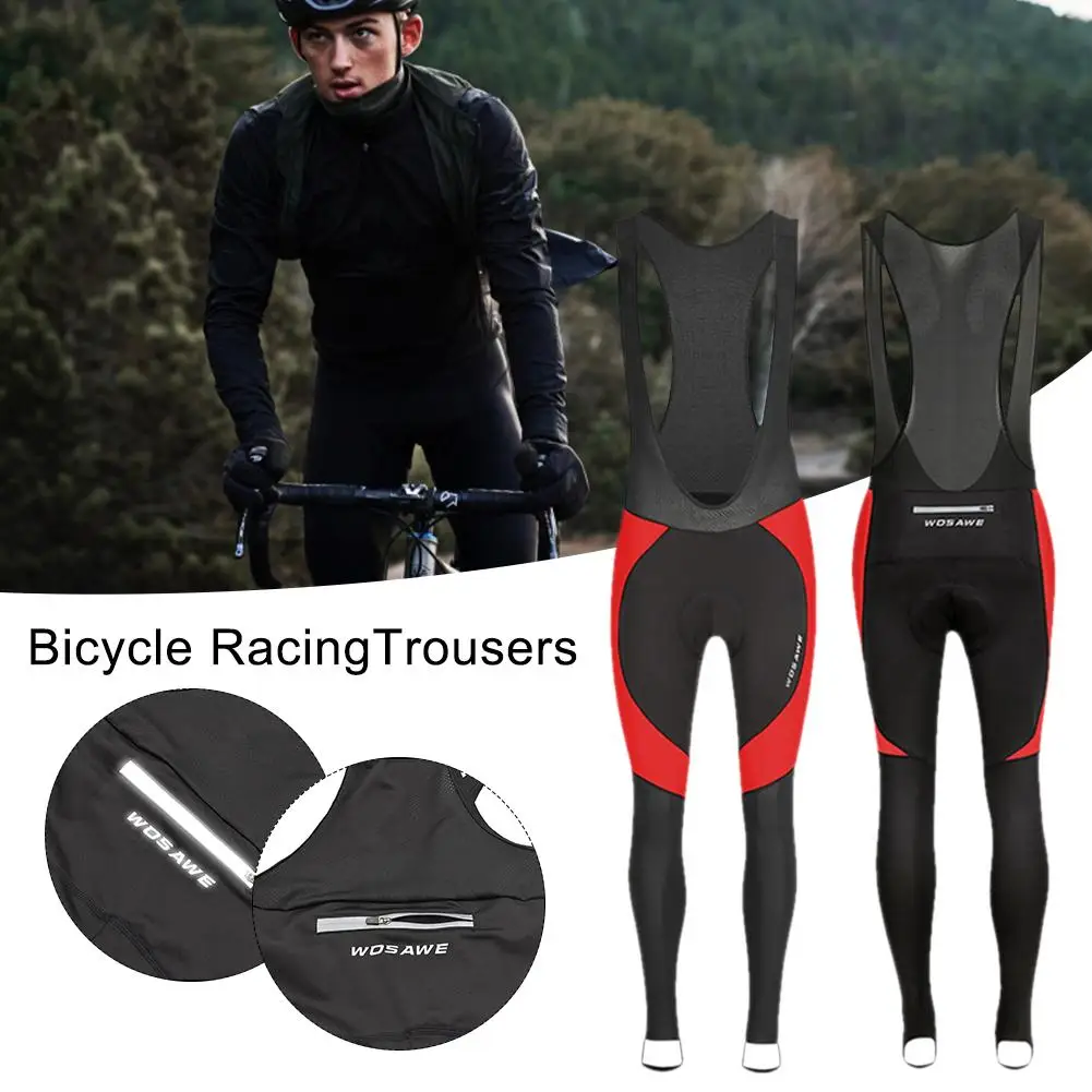 

Bike Cycling Trousers Breathable Moisture Wicking Pants Winter Thermal Cycling Clothing with Rear Reflective Zippered Pocket