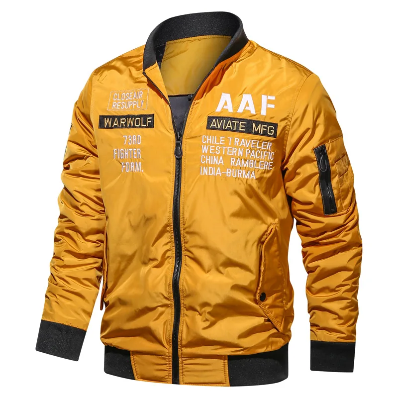 

Bomber Jacket Men Letter Autumn Lightweight Bomber Jacket Casual Coat Military Style Pilot Jacket Slim Fit Windbreaker Plus Size